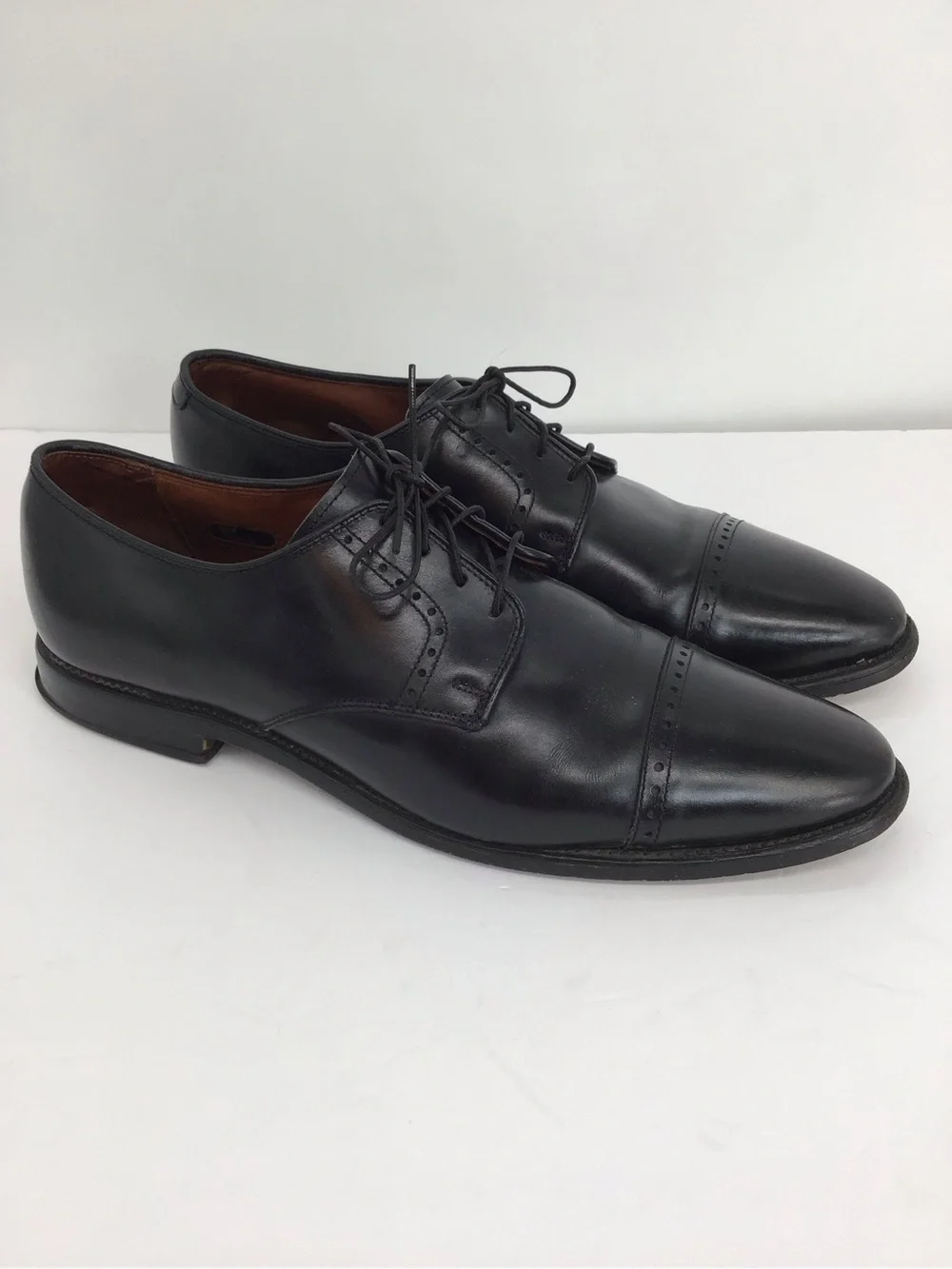 Allan Edmonds Men’s Clifton Calf Leather Cap-Toe Derby Oxfords Black Size 11.5D